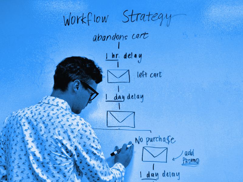 A trainer writing a plan on a whiteboard during a team session
